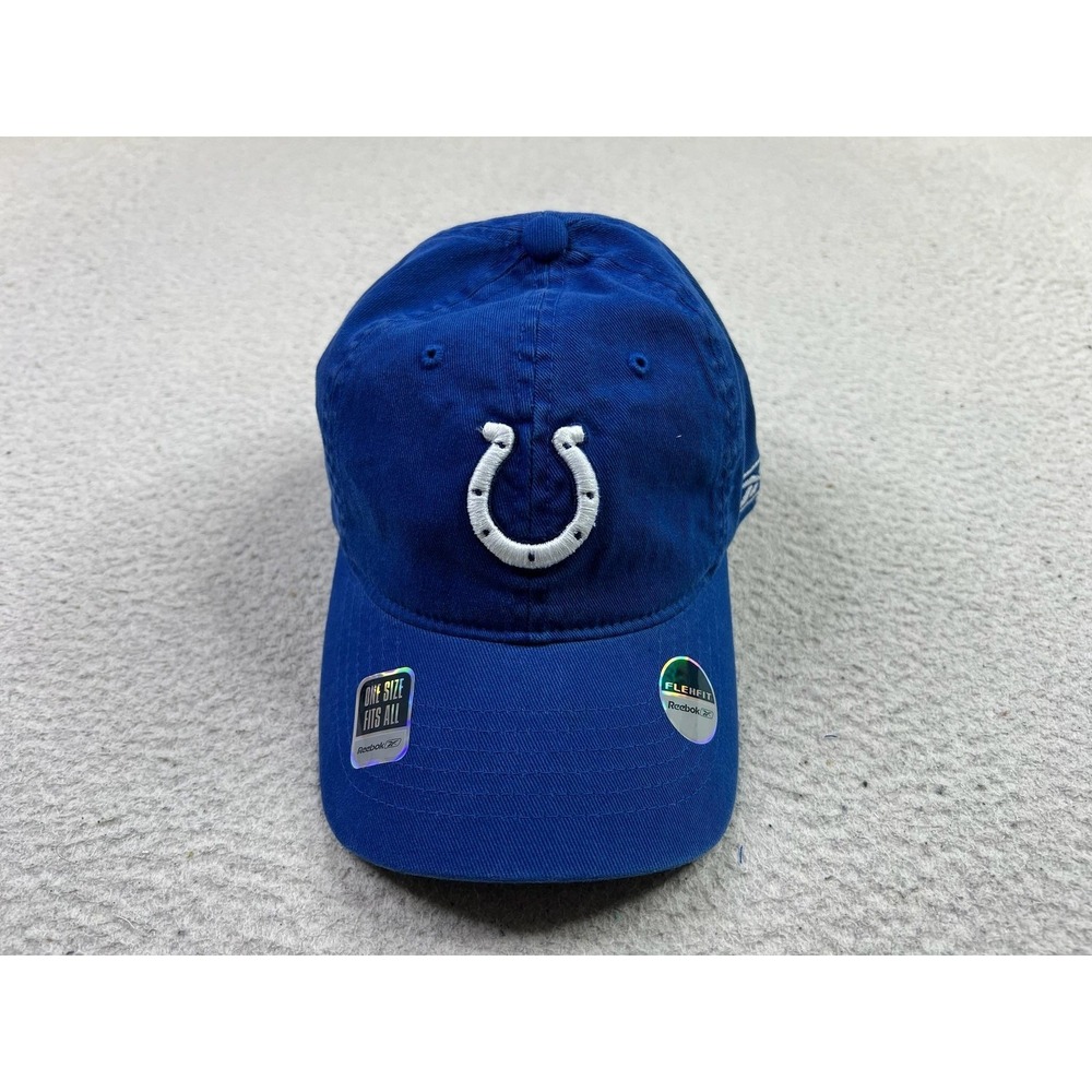 Reebok Indianapolis Colts NFL Flexfit Hat Mens OSFA Blue Sideline Slouch Cap